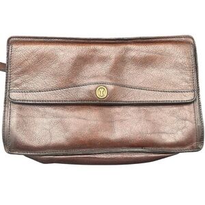 GOLD PFEIL  West Germany vintage Brown Leather Men's Toiletry Bag